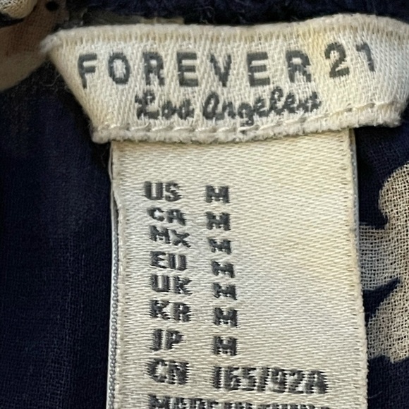 Forever 21 Sheer Babydoll summer flowy top Navy floral New NWT camisole slip top - Picture 10 of 11